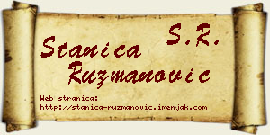 Stanica Ružmanović vizit kartica